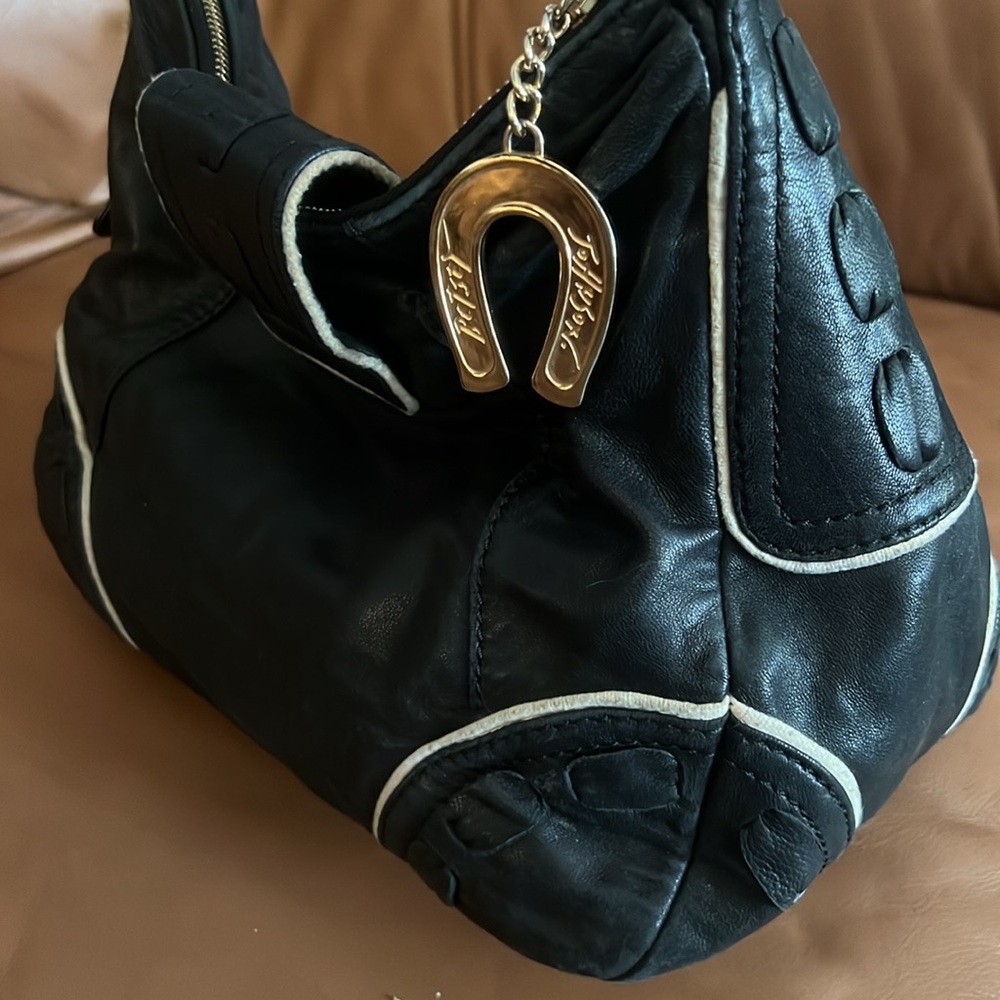 Betsey Johnson Vintage Black Lambskin Studded Shoulderbag Limited Edition - Picture 11 of 14